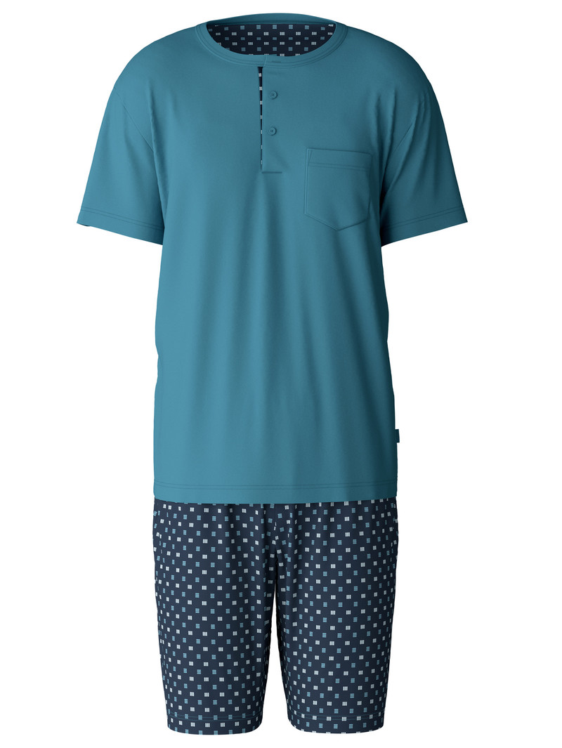 Calida Relax Choice 3 Short Pyjama Nachtwäsche Herren Blau | 95023-ZYDL