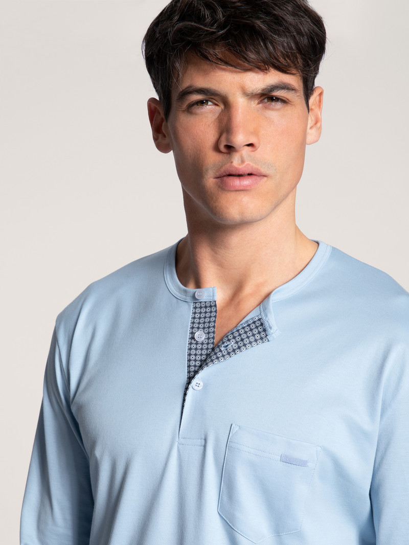 Calida Relax Choice Pyjama Nachtwäsche Herren Blau | 93462-AXTV