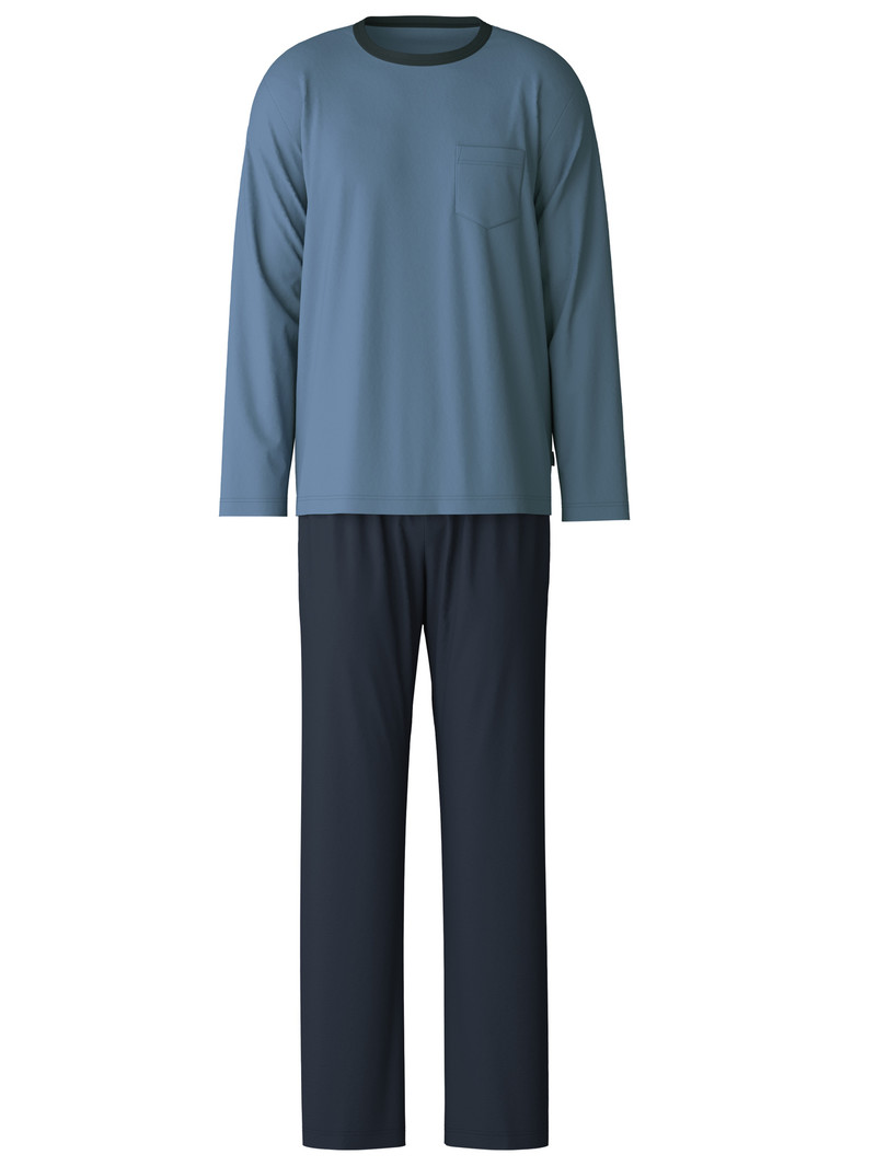 Calida Relax Essentials Pyjama Nachtwäsche Herren Blau | 65378-CNMW