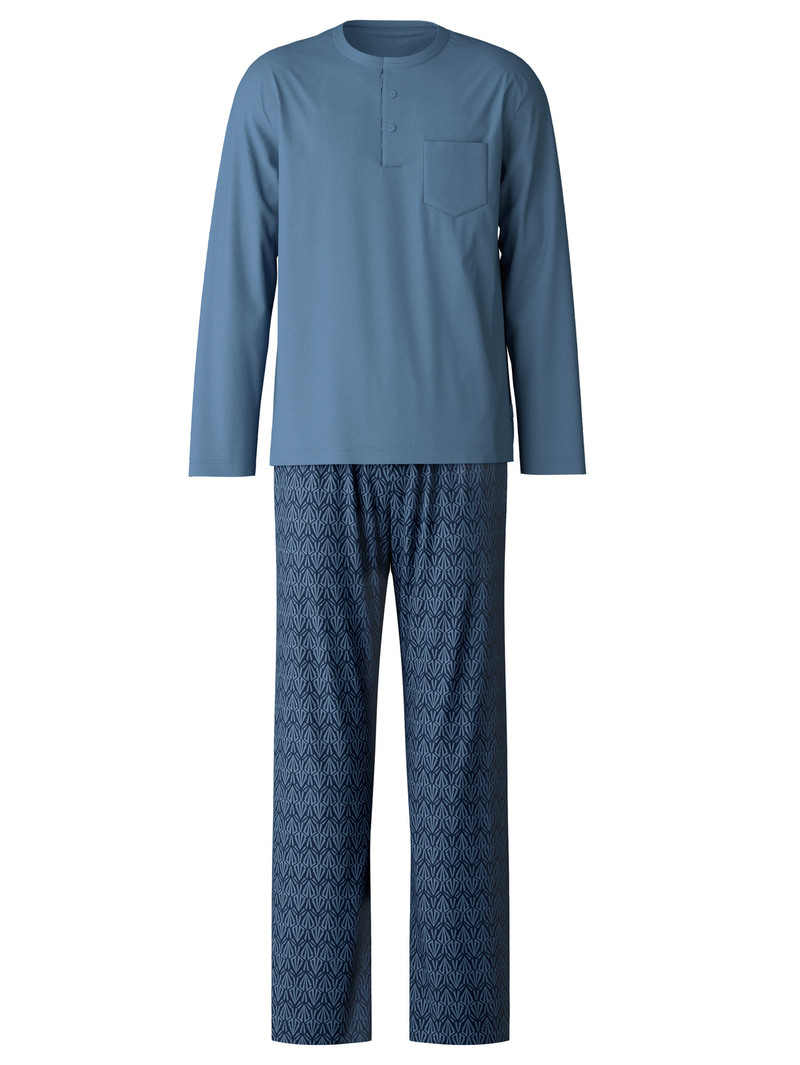 Calida Relax Imprint 2 Pyjama Nachtwäsche Herren Blau | 24715-EBQT