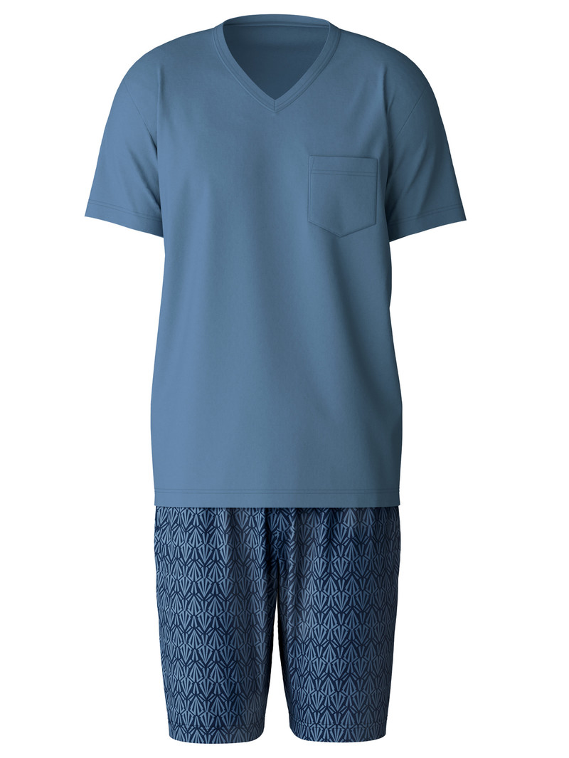 Calida Relax Imprint 2 Short Pyjama Nachtwäsche Herren Blau | 54137-AMCU