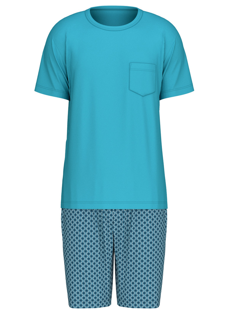 Calida Relax Imprint 3 Short Pyjama Nachtwäsche Herren Blau | 97064-EDRS