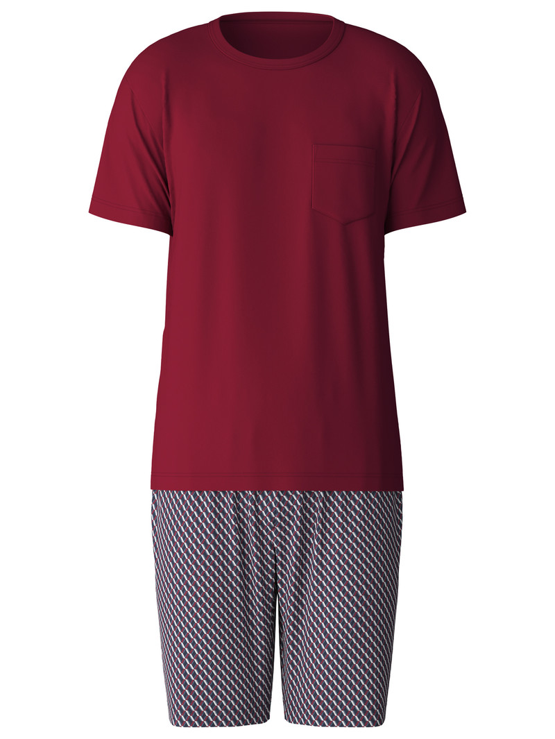 Calida Relax Imprint Short Pyjama Nachtwäsche Herren Rot | 65239-YMXW