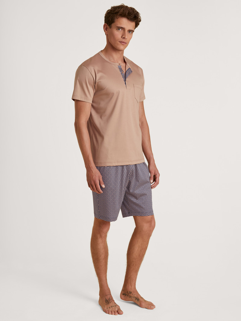 Calida Relax Selected 3 Short Pyjama Nachtwäsche Herren Warm Sands | 29176-HWML