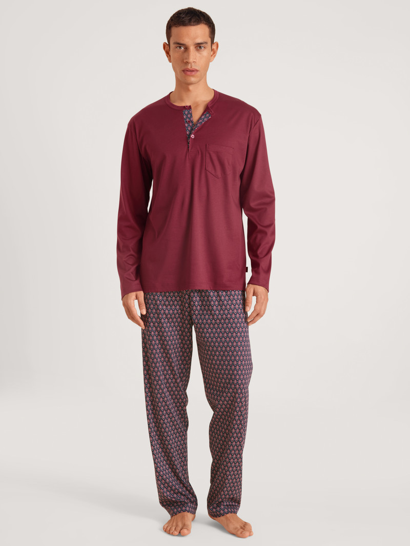 Calida Relax Selected 5 Pyjama Nachtwäsche Herren Rot | 28691-UKMJ