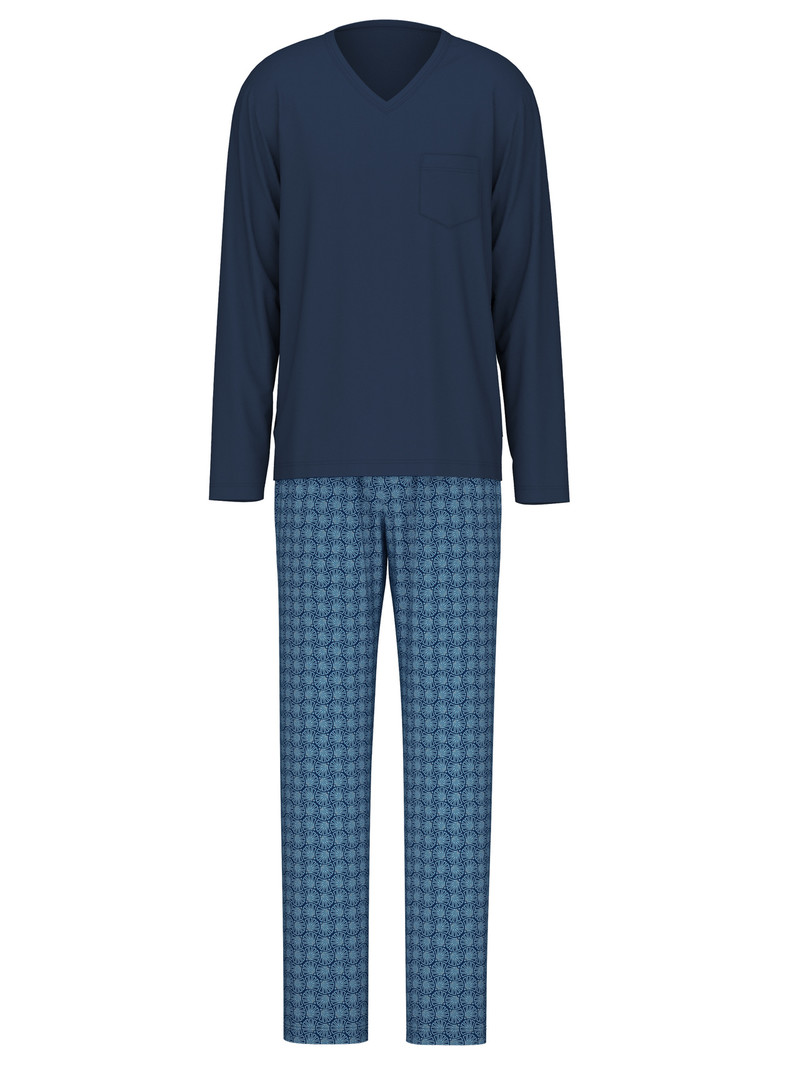 Calida Relax Streamline 2 Pyjama Nachtwäsche Herren Blau | 40612-FBCY