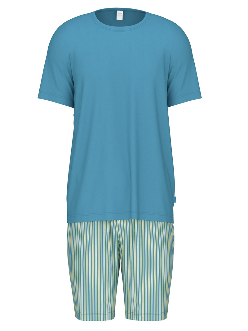 Calida Relax Streamline 3 Short Pyjama Nachtwäsche Herren Blau | 37190-WICT