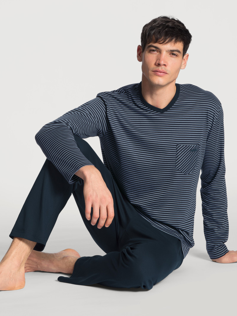 Calida Relax Streamline Pyjama Nachtwäsche Herren Dunkel | 74036-GEXQ