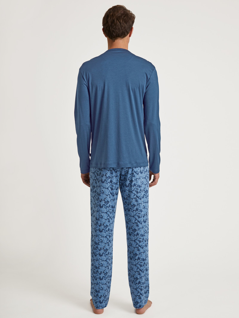 Calida Relax Superlight Pyjama Nachtwäsche Herren Blau | 79634-BSCA