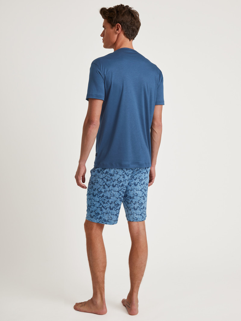 Calida Relax Superlight Short Pyjama Nachtwäsche Herren Blau | 62543-JRKY