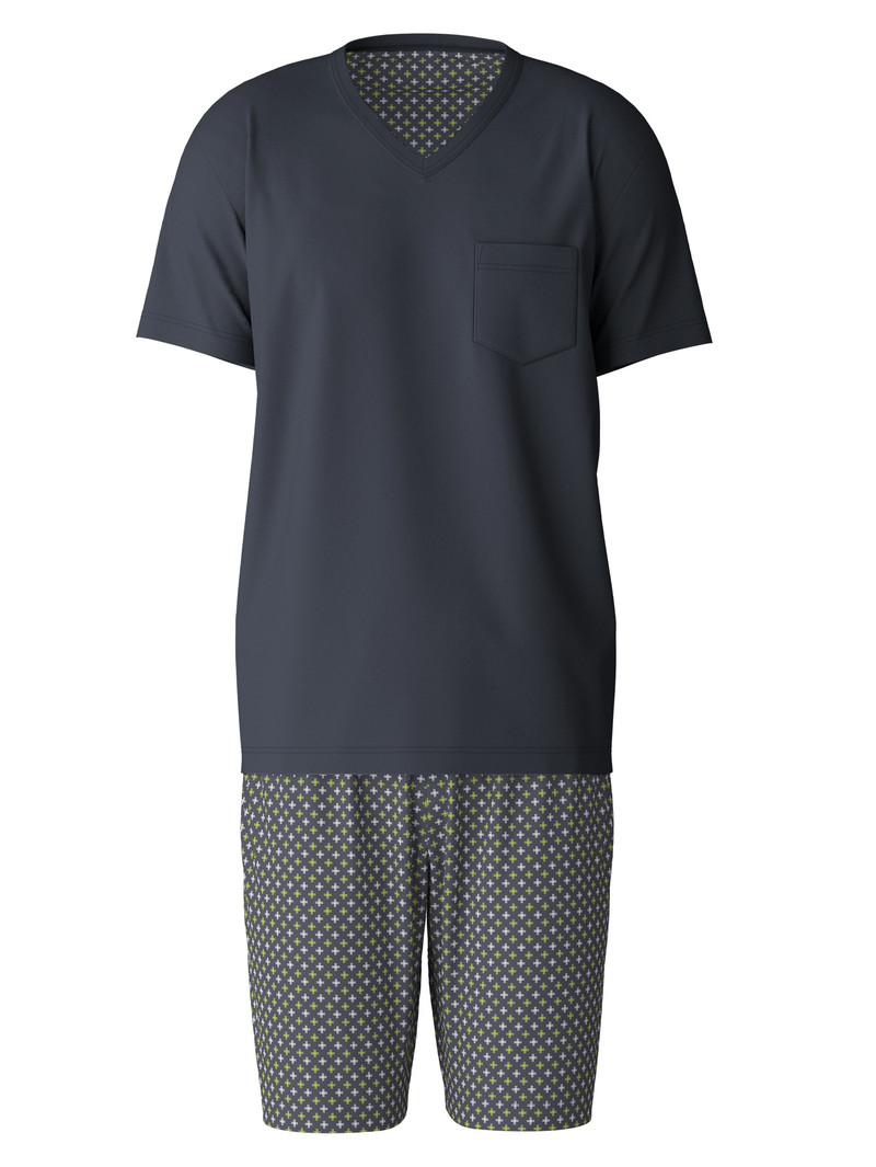 Calida Relax Swiss Edition Short Pyjama Nachtwäsche Herren Anthrazit | 86450-RWQL