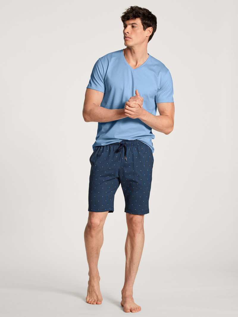 Calida Remix Basic Sleep Bermudas Nachtwäsche Herren Blau | 56910-PNZX