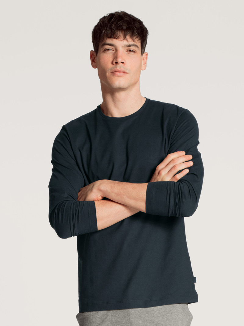 Calida Remix Basic Sleep Shirt Long Sleeve Loungewear Herren Dunkel | 31548-JVYG