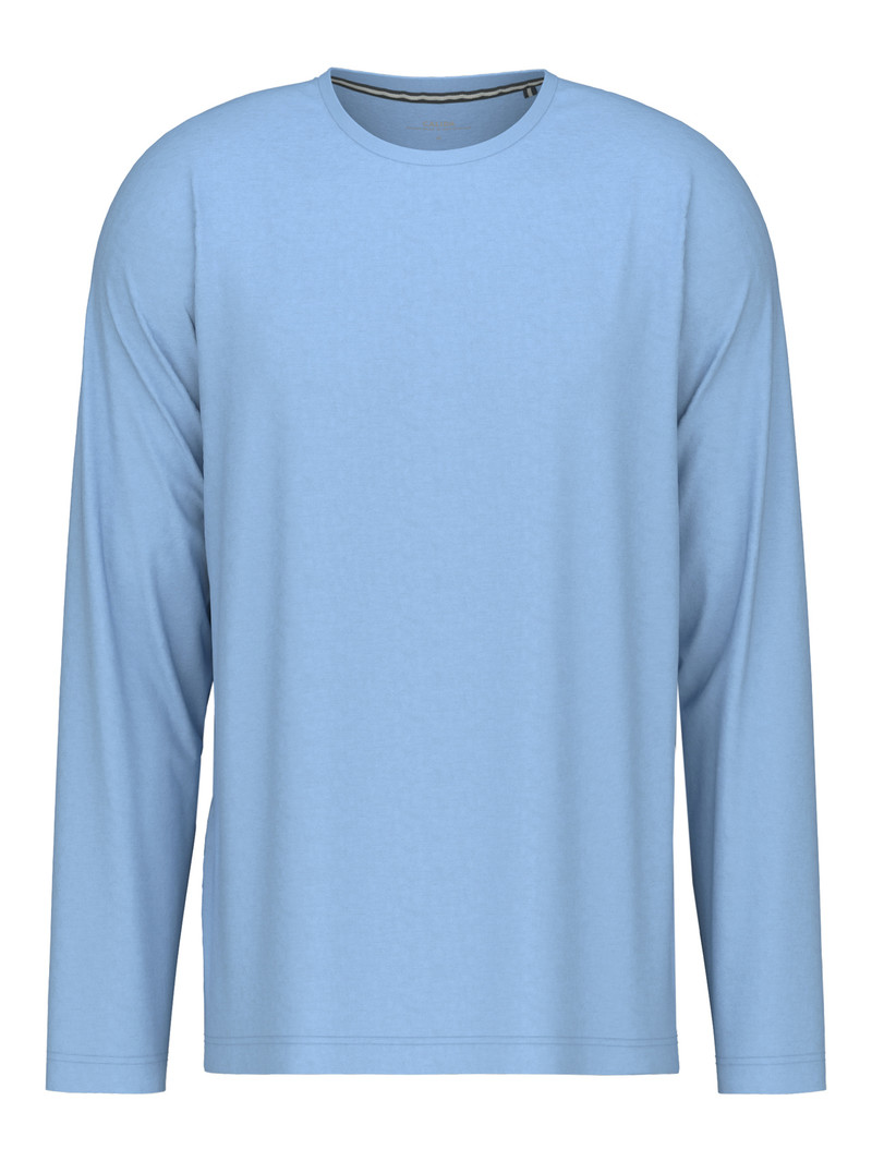 Calida Remix Basic Sleep Shirt Long Sleeve Loungewear Herren Blau | 52637-WKAC