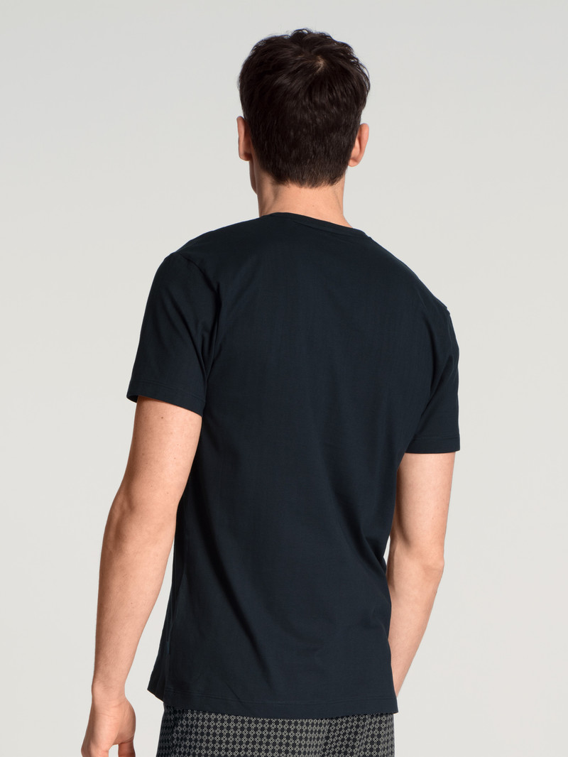 Calida Remix Basic Sleep V-shirt Nachtwäsche Herren Dunkel | 05921-BZFY