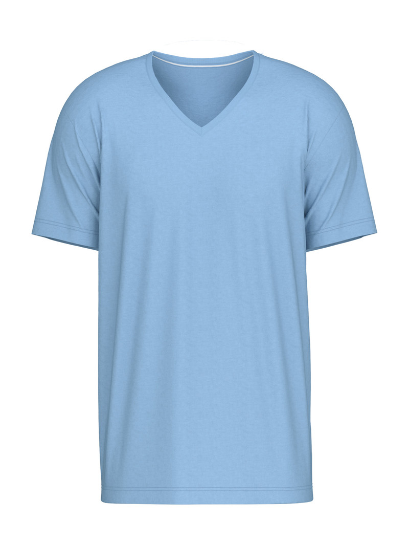 Calida Remix Basic Sleep V-shirt Nachtwäsche Herren Blau | 83196-BADM