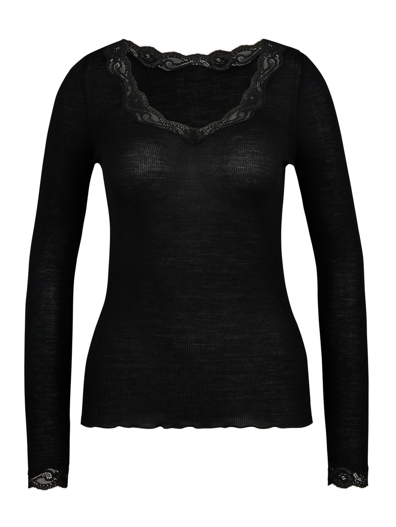 Calida Richesse Lace Shirt Long Sleeve Unterwäsche Damen Ws Schwarz | 05716-XTFZ