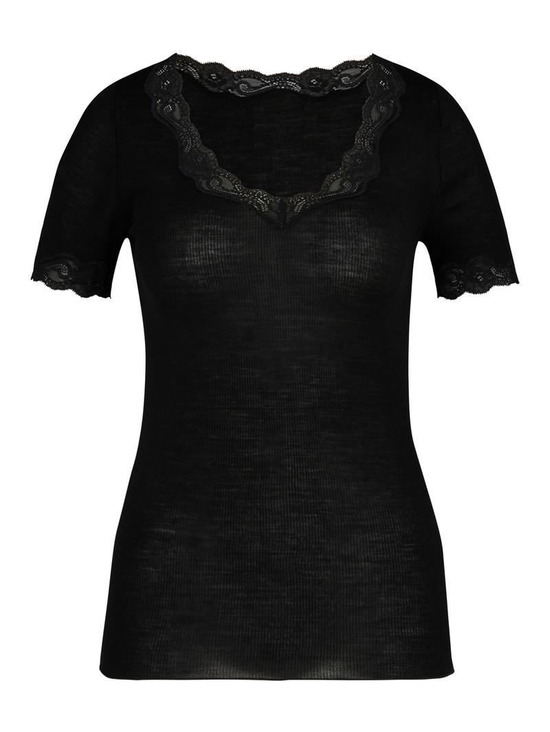 Calida Richesse Lace Shirt Short Sleeve Unterwäsche Damen Ws Schwarz | 51096-OGMB