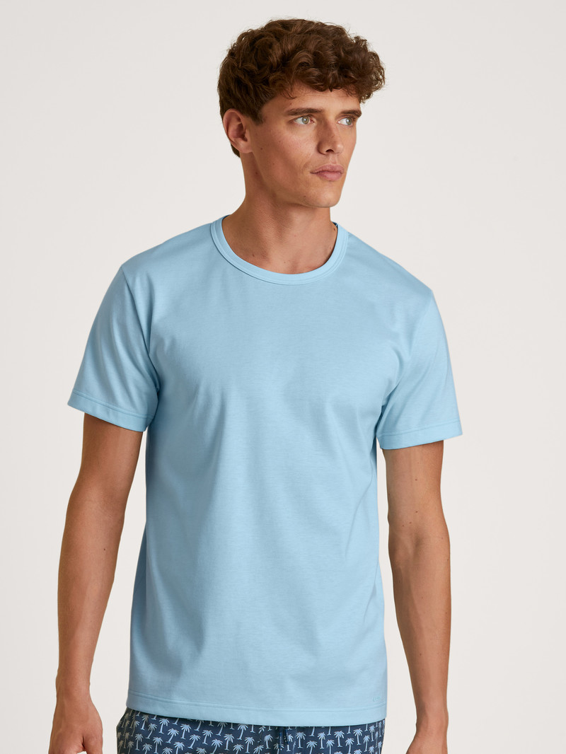 Calida Rmx Sleep Journey T-shirt Summer Outfits Herren Blau | 76893-WOCT