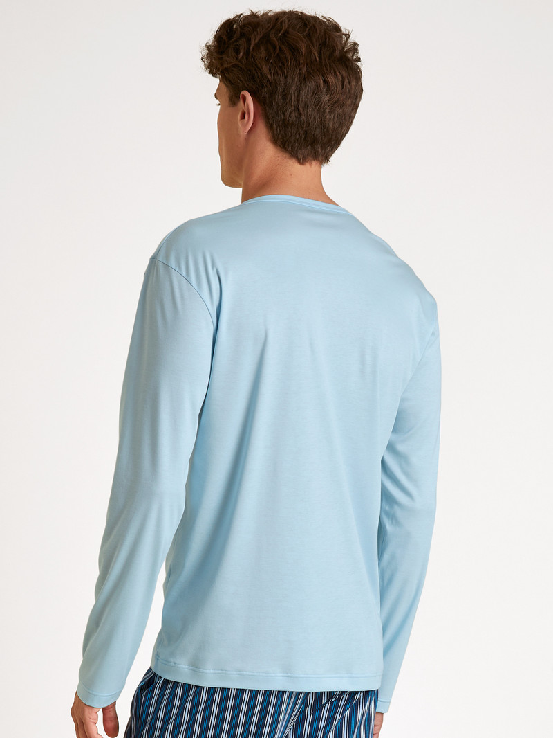 Calida Rmx Sleep Leisure Shirt Long Sleeve Loungewear Herren Blau | 90187-SQAI