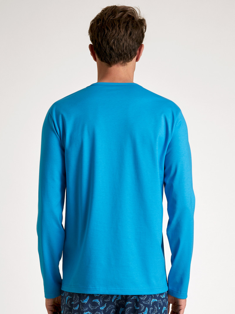 Calida Rmx Sleep Leisure Shirt Long Sleeve Loungewear Herren Blau | 09746-TJCP