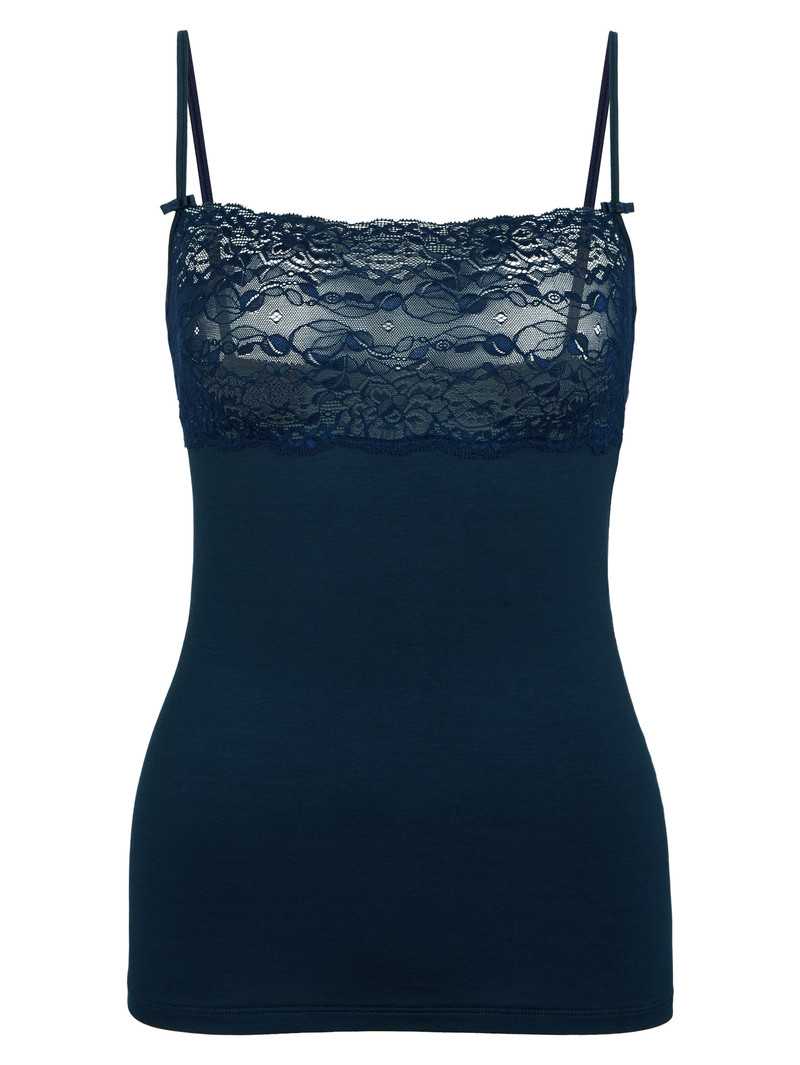 Calida Sensual Secrets Spaghetti Strap Top With Lace Unterwäsche Damen Blau | 89213-QPSZ