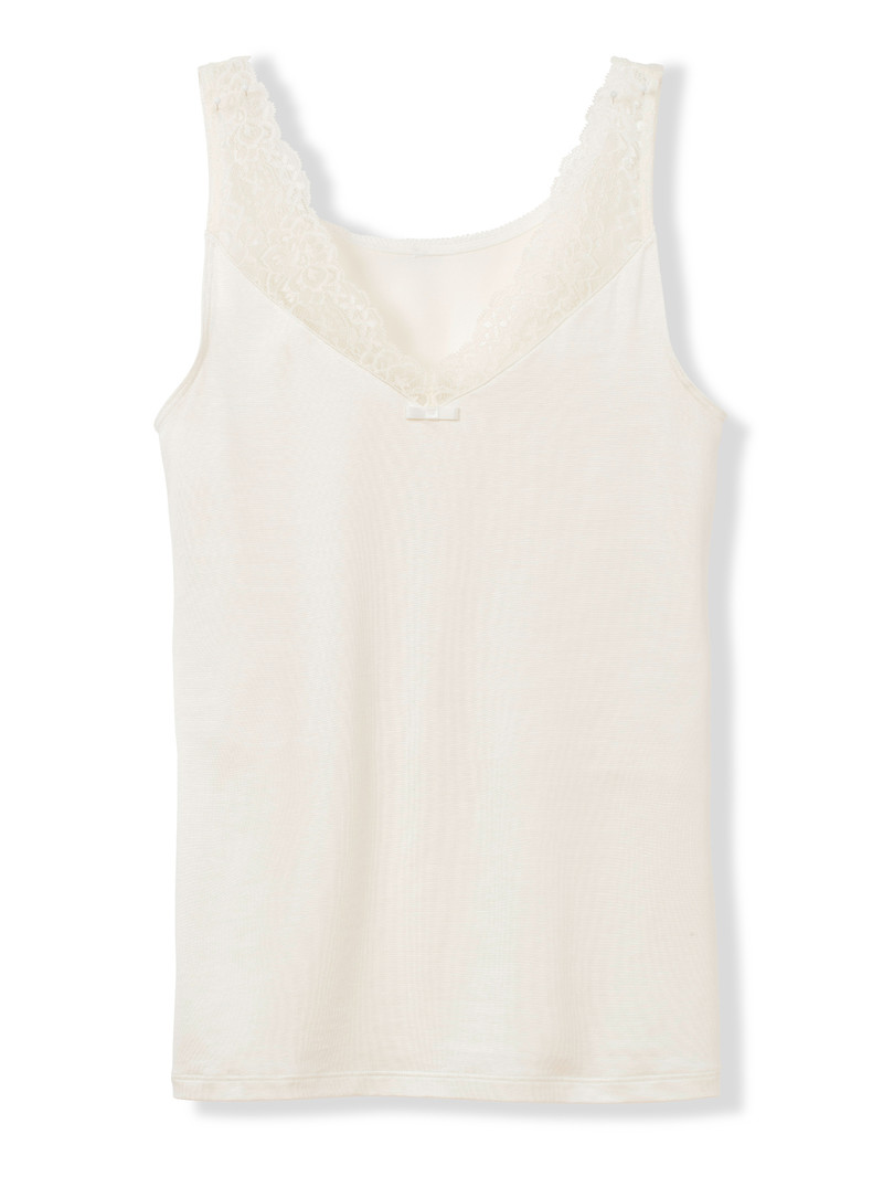 Calida Sensual Secrets Tank Top Unterwäsche Damen Alabaster Crème | 94708-ZXUB