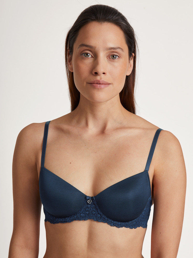 Calida Sensual Secrets Underwired T-shirt Bra With Padding Unterwäsche Damen Blau | 31458-LYHJ