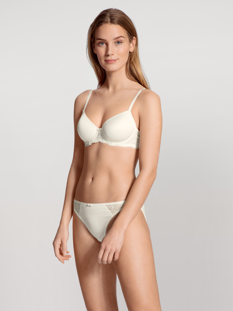 Calida Sensual Secrets Underwired T-shirt Bra With Padding Unterwäsche Damen Alabaster Crème | 63298-RUYZ