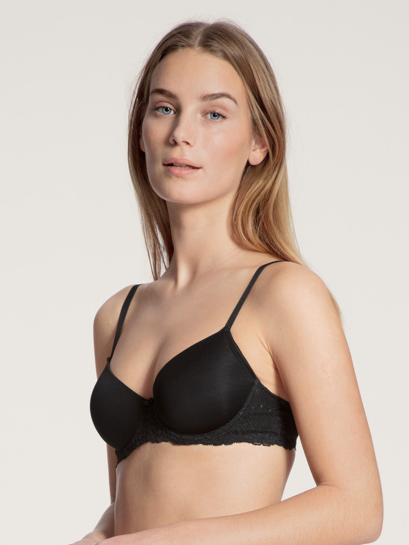 Calida Sensual Secrets Underwired T-shirt Bra With Padding Unterwäsche Damen Schwarz | 75480-MDVN