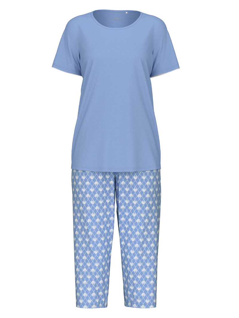 Calida Shell Nights 3/4 Pyjamas Nachtwäsche Damen Blau | 71384-RDVA