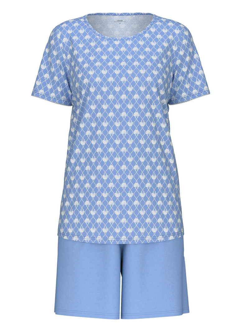 Calida Shell Nights Short Pyjama Nachtwäsche Damen Blau | 51296-BNTA