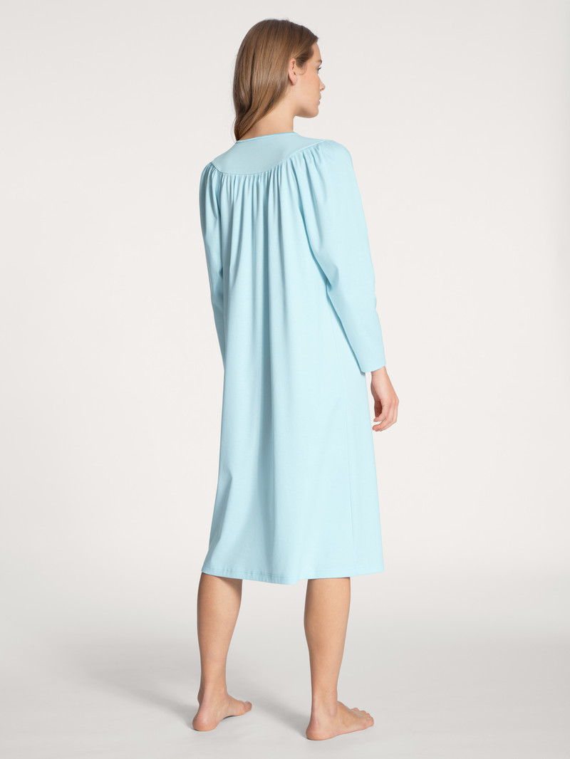 Calida Soft Cotton Nightdress, Length 110 Cm Nachtwäsche Damen Hellblau | 12608-CGMO