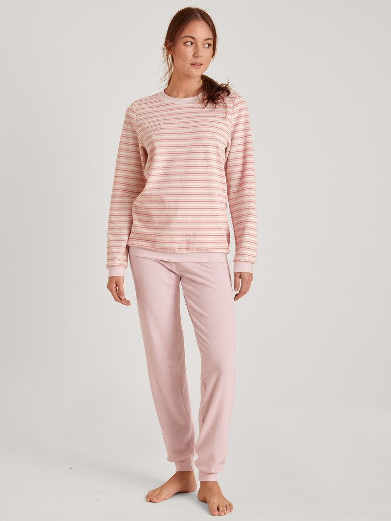 Calida Soft Dreams Terry Pyjama With Cuff Nachtwäsche Damen Rosa | 14835-JATR