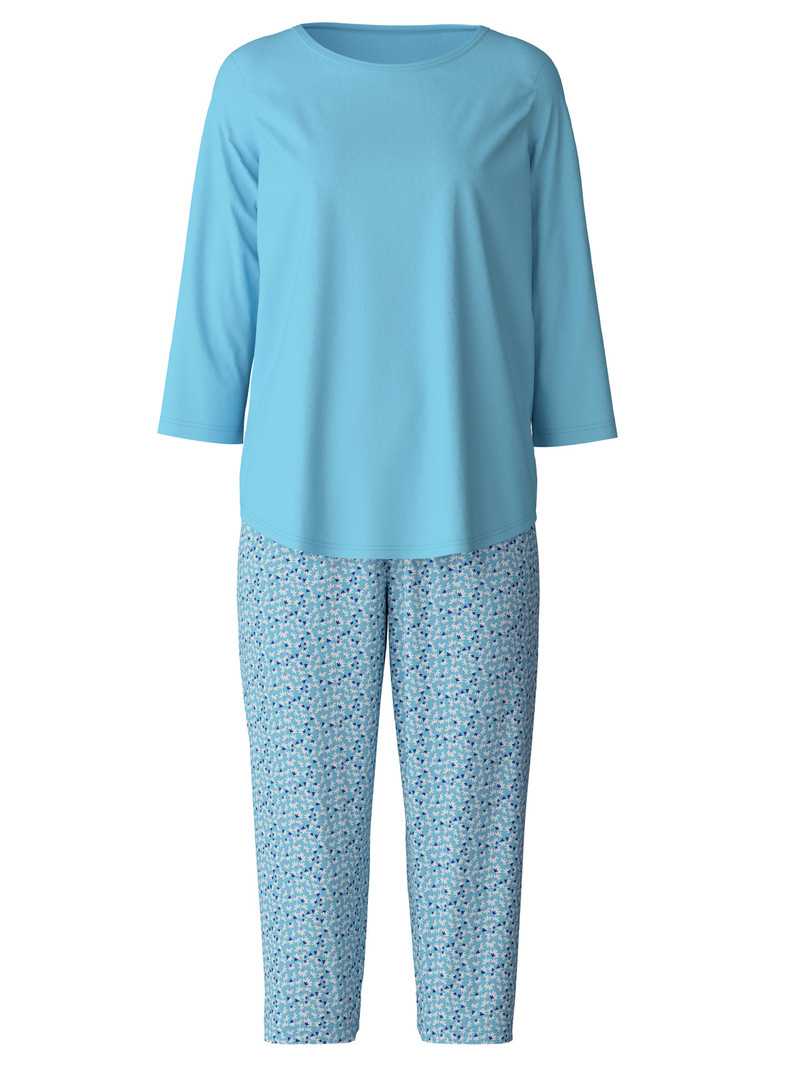 Calida Special 3/4 Pyjama Nachtwäsche Damen Blau | 07965-HCPV