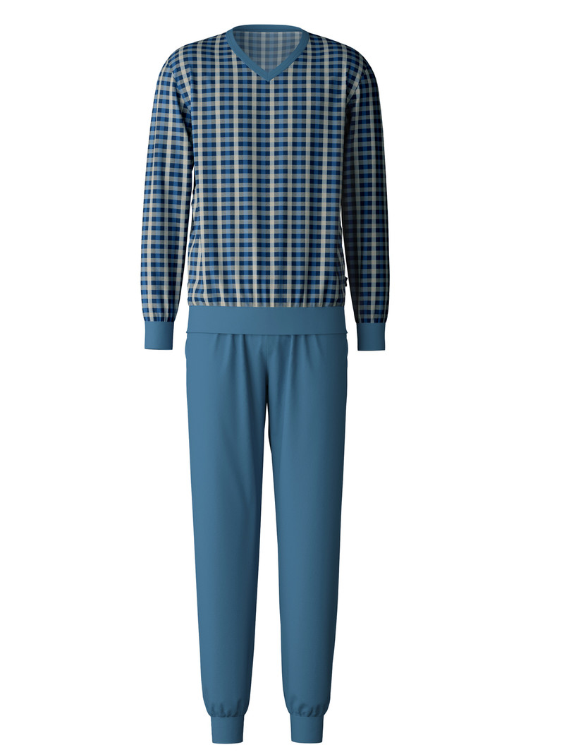 Calida Special Pyjama With Cuff Nachtwäsche Herren Blau | 67894-LQRG