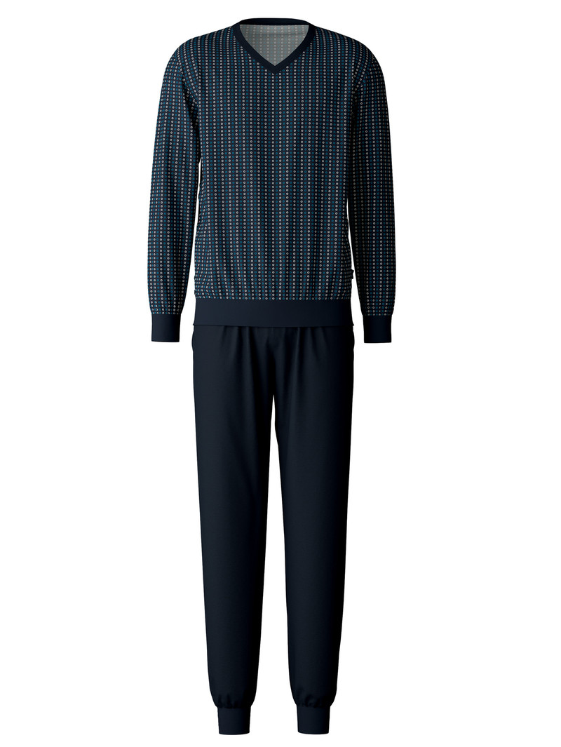 Calida Special Pyjama With Cuff Nachtwäsche Herren Blau | 74208-SCLM