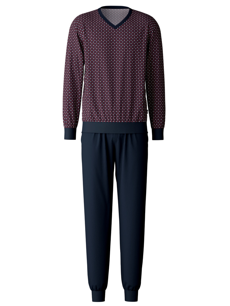 Calida Special Pyjama With Cuff Nachtwäsche Herren Blau | 60278-VMFP