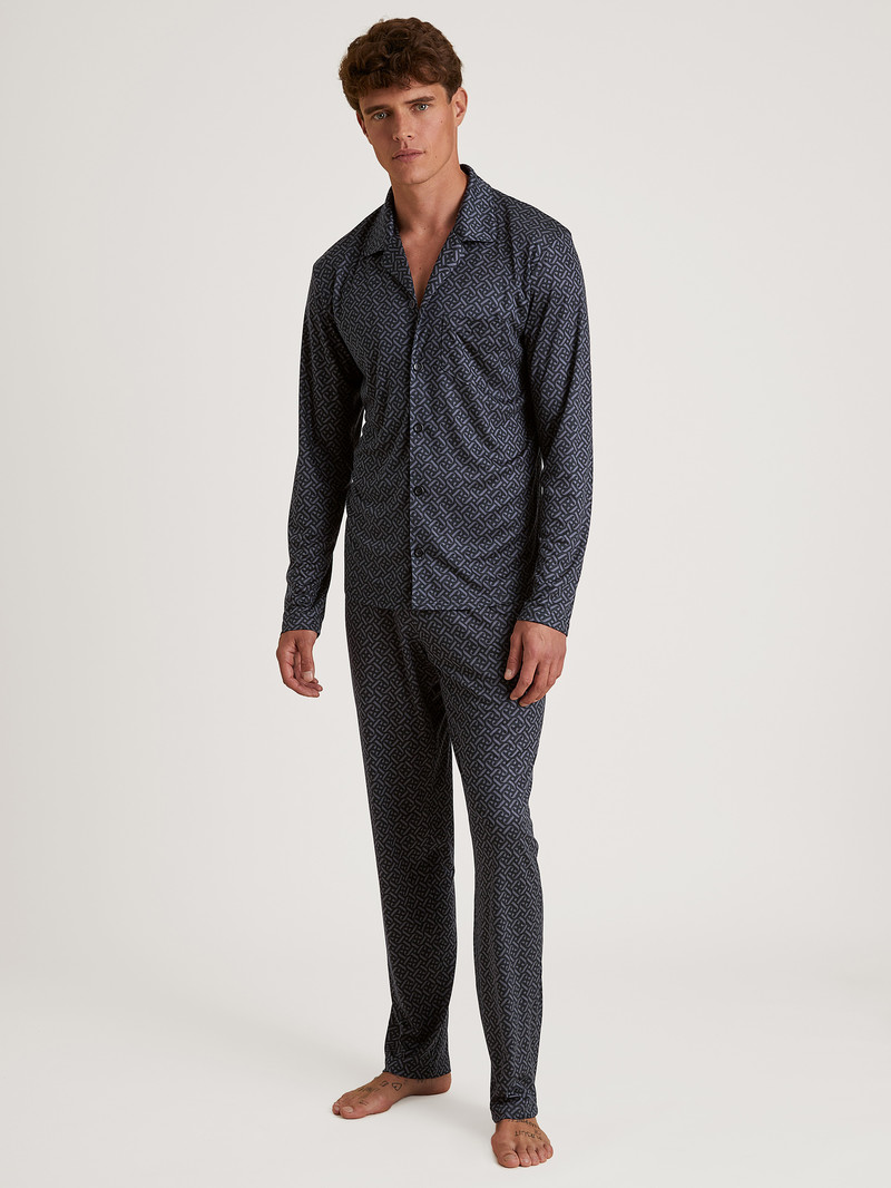 Calida Special Pyjamas Made Of Tencel™, Modal And Silk Nachtwäsche Herren Schwarz | 46983-QCOY