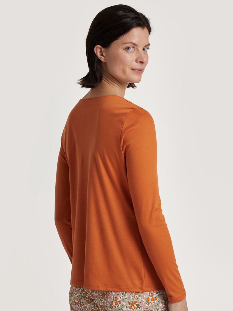 Calida Special Shirt Long Sleeve Nachtwäsche Damen Smoked Paprika | 75840-TWOH