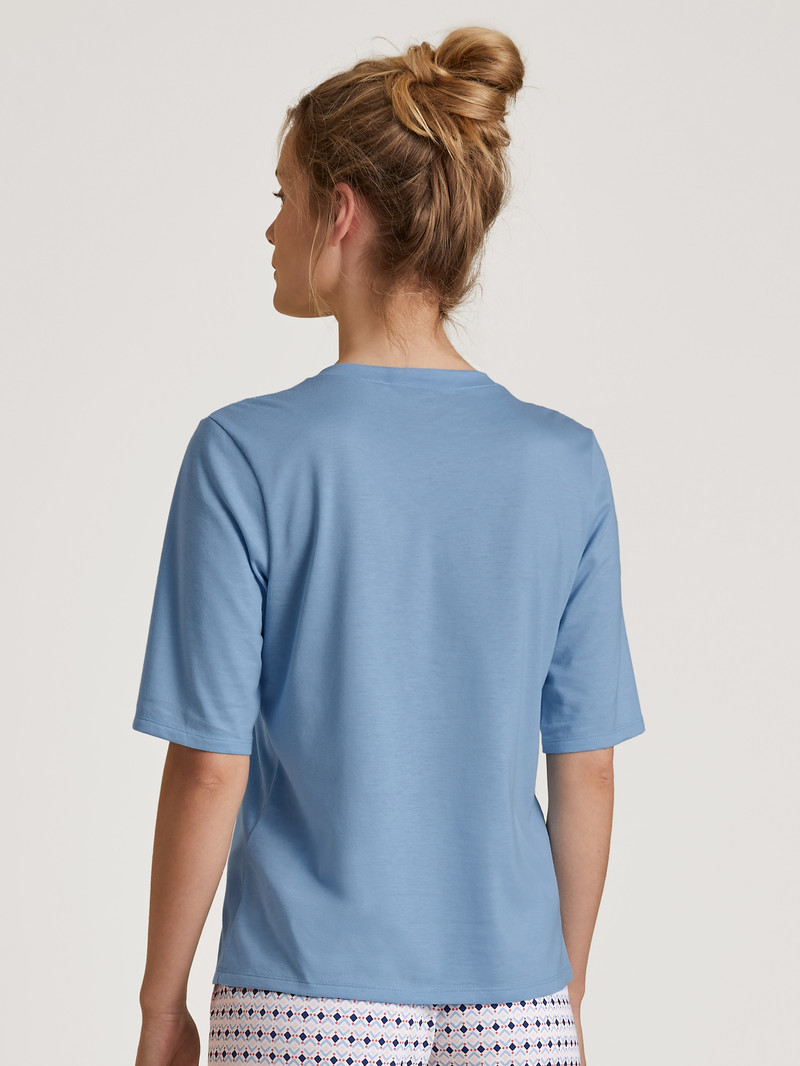 Calida Special Shirt Short Sleeve Loungewear Damen Blau | 91570-YRMG