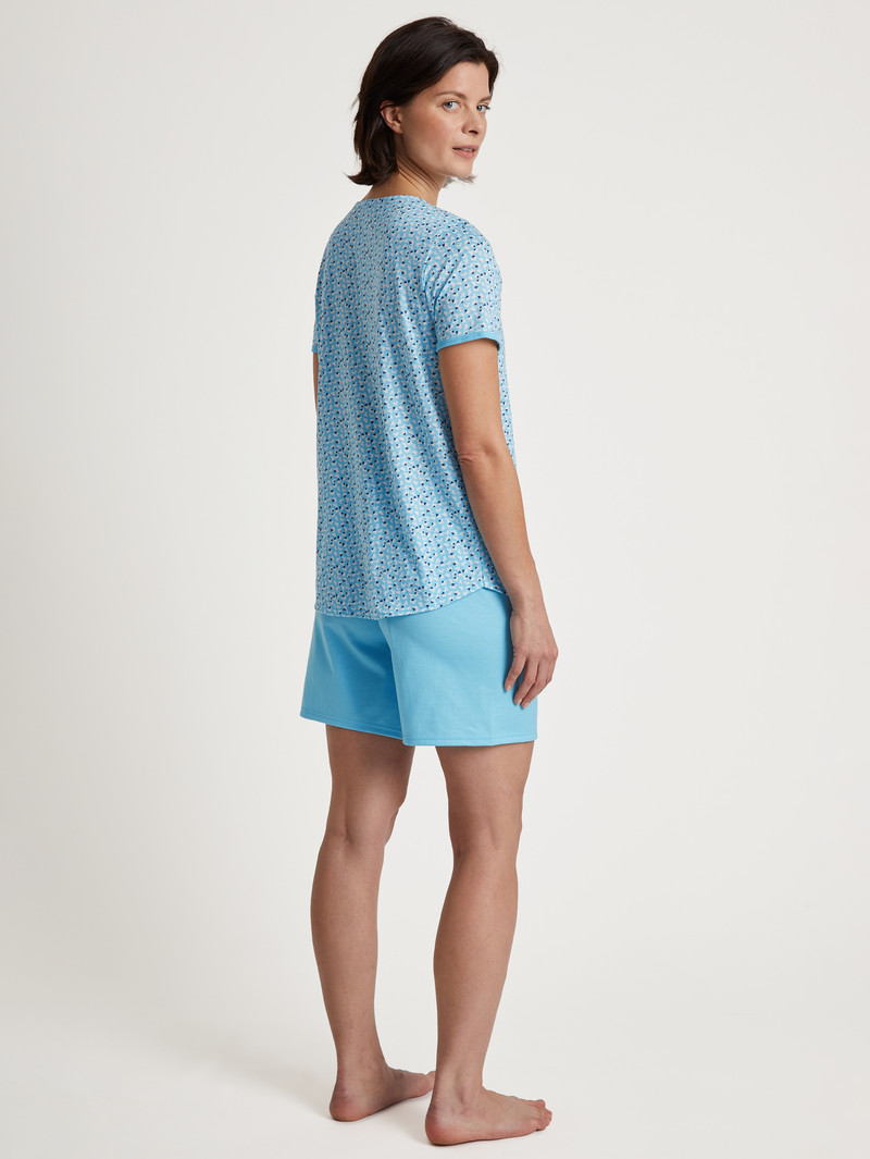 Calida Special Short Pyjama Nachtwäsche Damen Blau | 51098-UQON