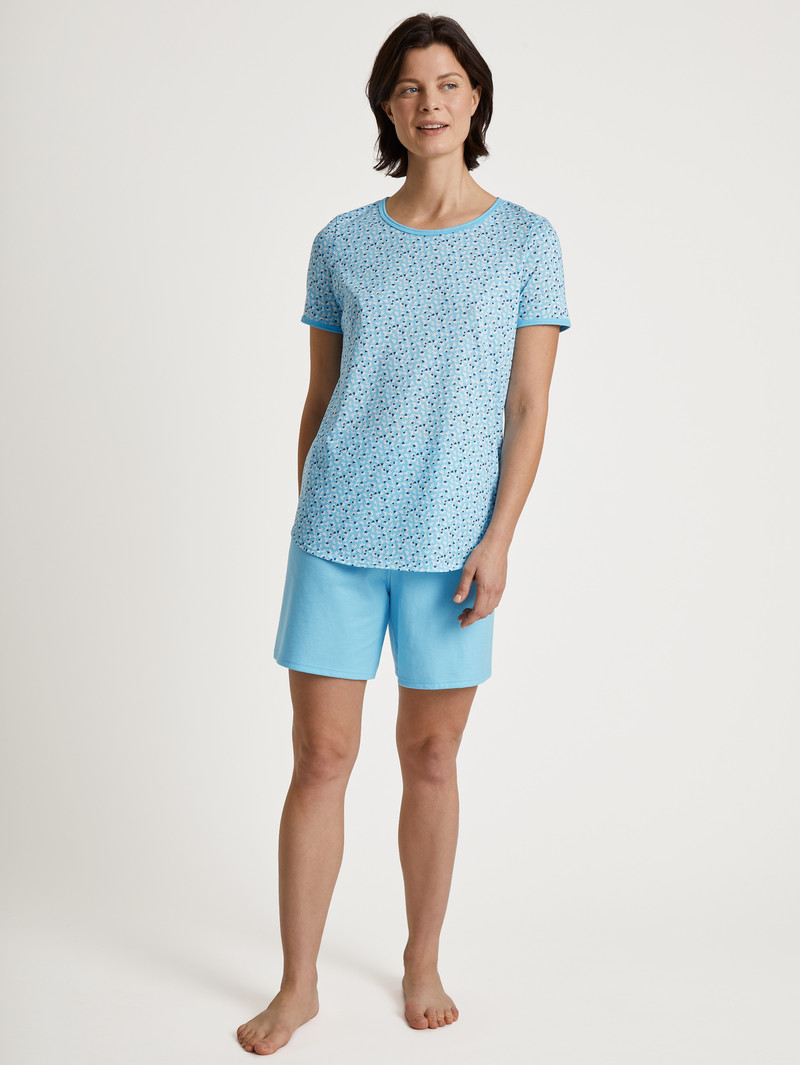 Calida Special Short Pyjama Nachtwäsche Damen Blau | 51098-UQON