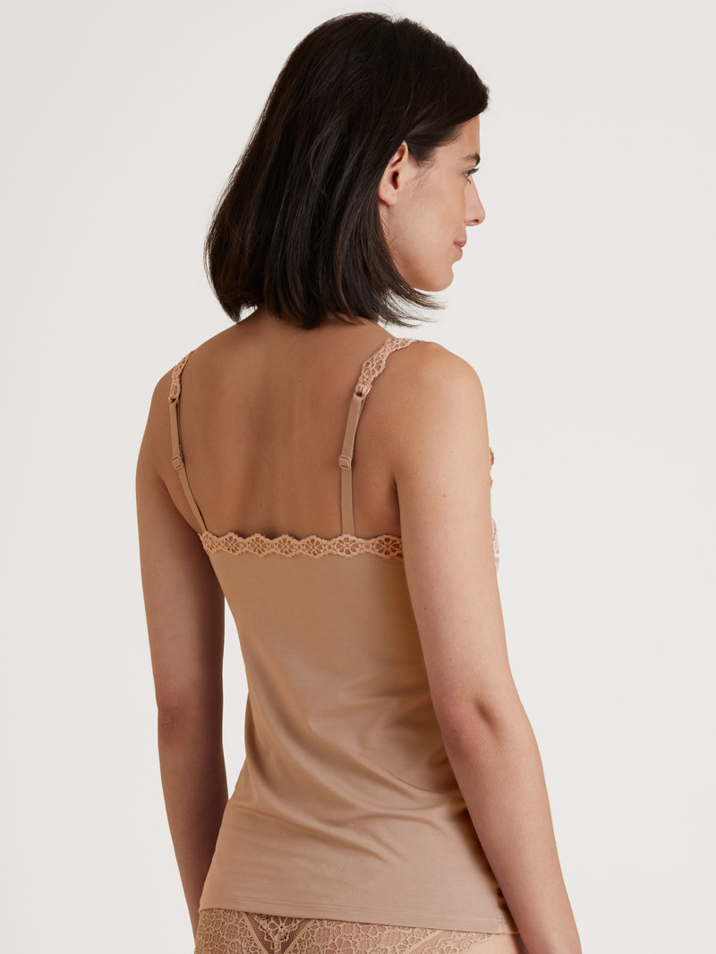 Calida Special Spaghetti Top Unterwäsche Damen Soft Nude | 46519-OWIR