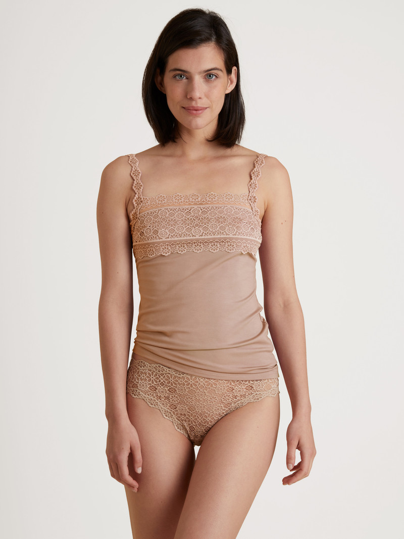 Calida Special Spaghetti Top Unterwäsche Damen Soft Nude | 46519-OWIR