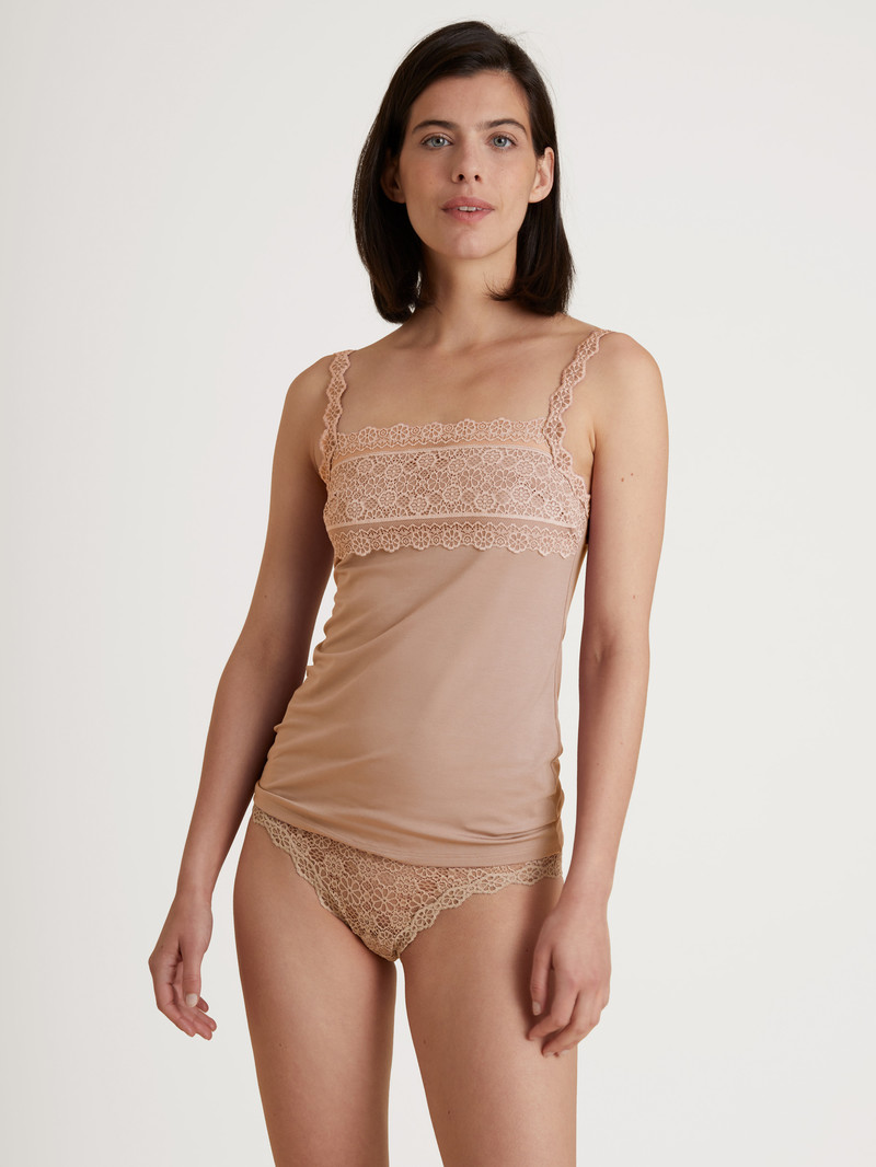 Calida Special Spaghetti Top Unterwäsche Damen Soft Nude | 46519-OWIR