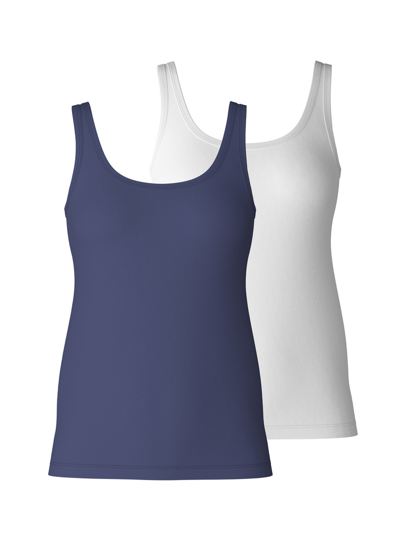 Calida Special Tank Top, 2-pack Unterwäsche Damen Blau | 75013-AGHP