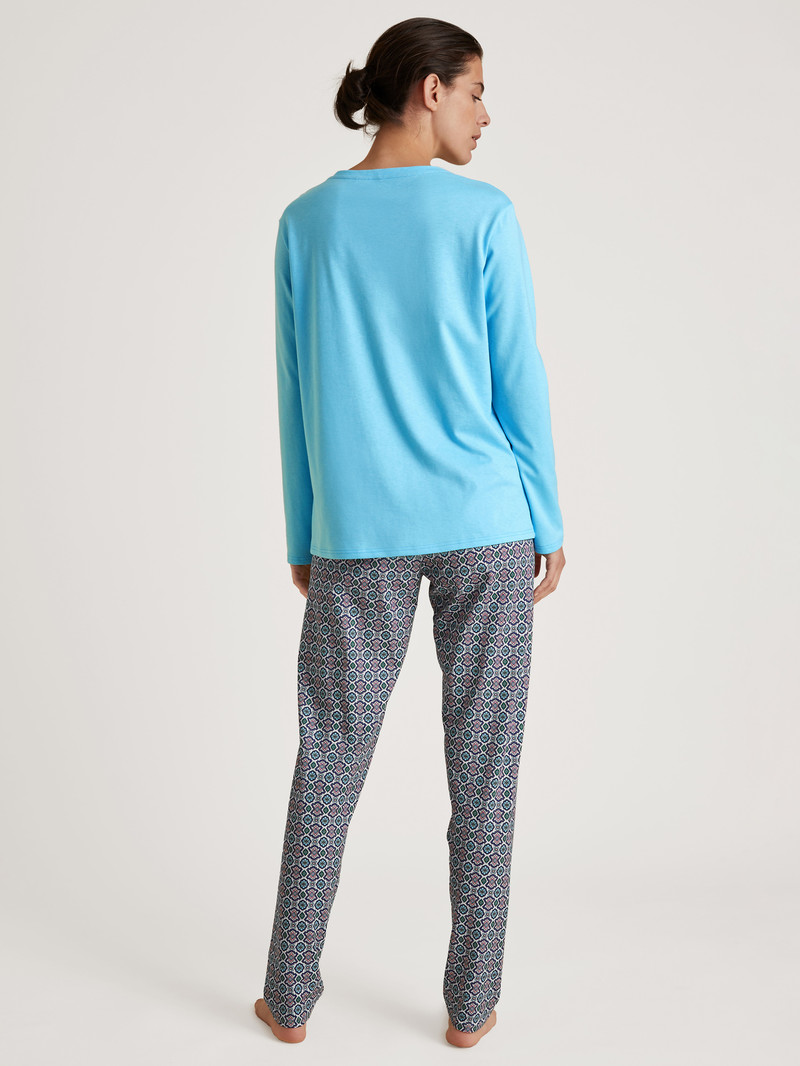 Calida Spring Nights Pyjama Nachtwäsche Damen Blau | 92135-QFNK