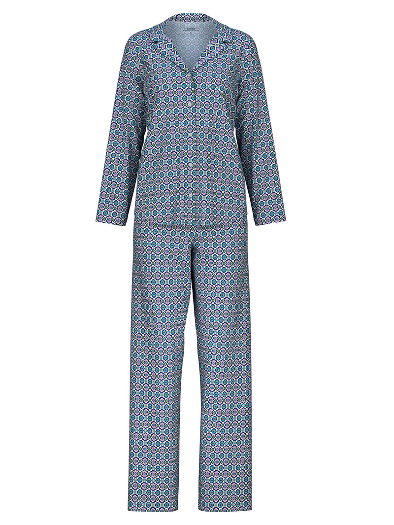 Calida Spring Nights Pyjamas, Buttoned Through Nachtwäsche Damen Blau | 95360-KMSL