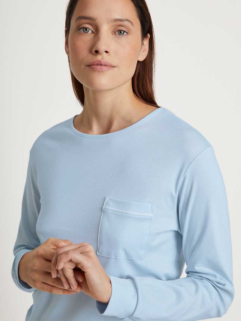 Calida Sweet Dreams Pyjama With Cuff Nachtwäsche Damen Arctic Ice | 45902-IJRK